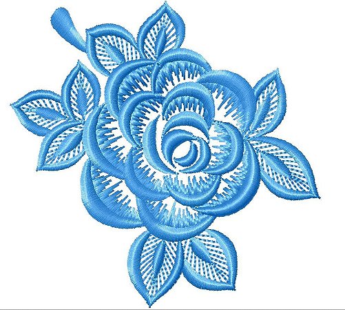 Matriz Bordado Floral Azul