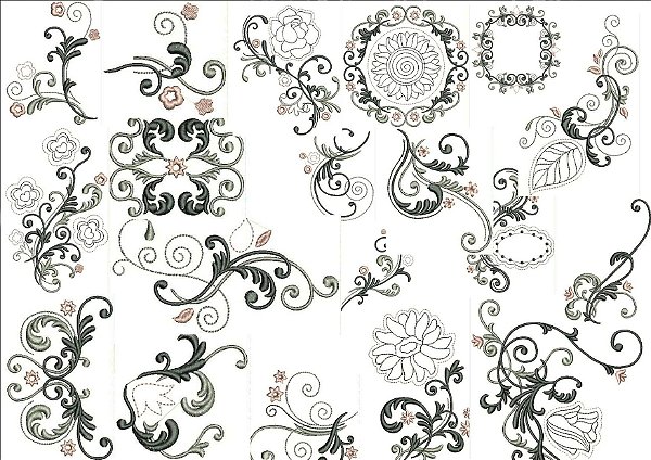 Matriz Bordado Aplique Floral Delicado