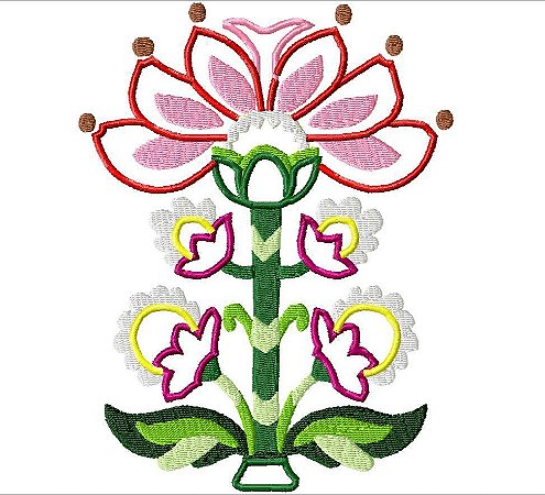 Matriz Bordado Aplique Floral Lindo