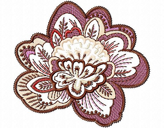 Matriz Bordado Conjunto Aplique Floral Divino
