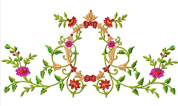 Matriz Bordado Conjunto Floral Lindo Para Toalhas