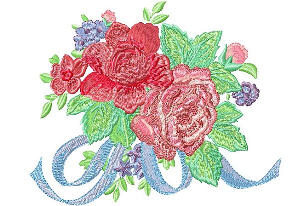Matriz Bordado Conjunto Floral Romance