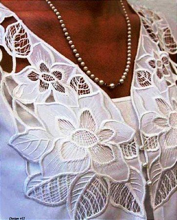 Matriz Bordado Conjunto Richelieu Floral Lindo