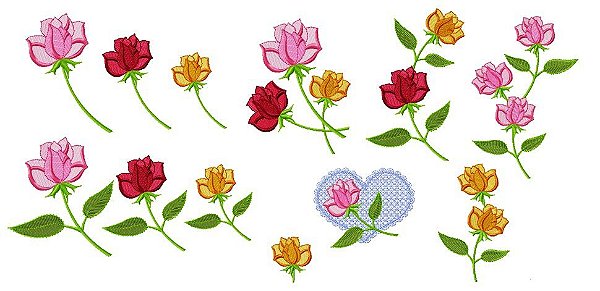 Matriz Bordado Rosas Delicadas