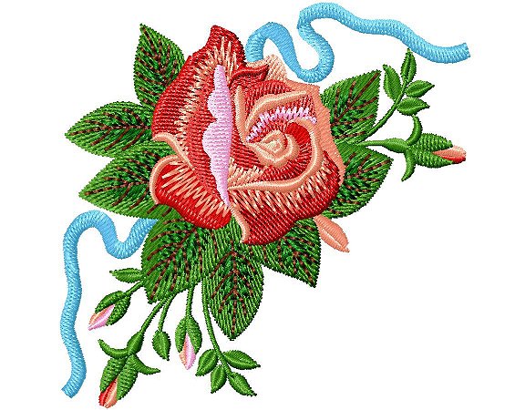 Matriz Bordado Rosas E Folhas