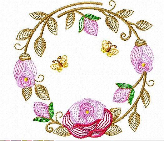 Matriz Bordado Rosas Rippled