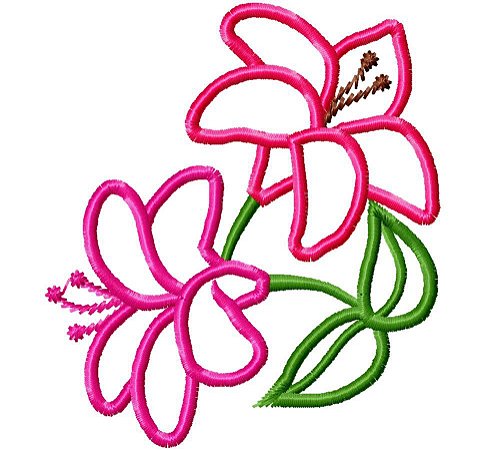 Matriz Bordado Aplique Flores Lindas