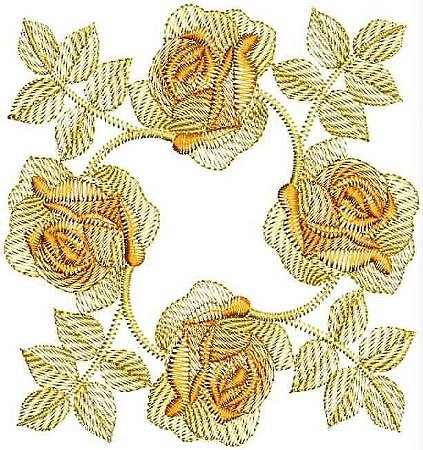 Matriz Bordado Cantos E Bordas Florais Lindo