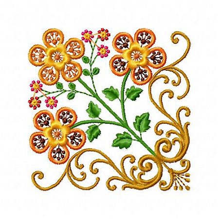 Matriz Bordado Cantos Florais