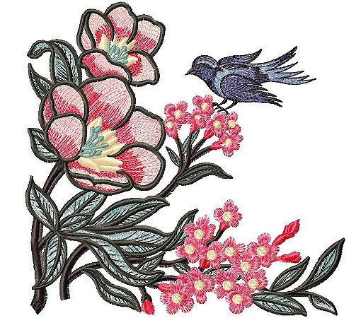 Matriz Bordado Cantos Florais 3