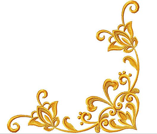 Matriz Bordado Cantos Florais Lindos Para Guardanapo