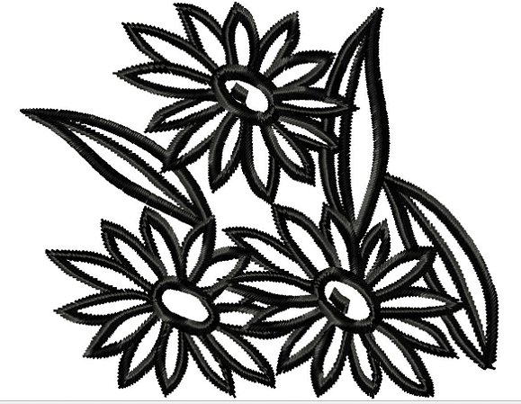 Matriz Bordado Coleção Flores Grandes Contorno