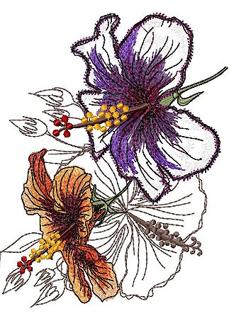Matriz Bordado Coleção Hibisco Delicado