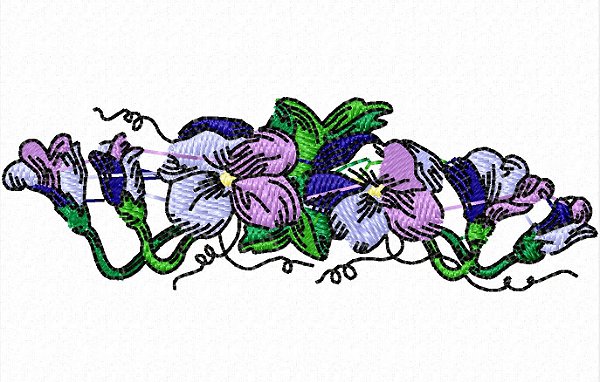 Matriz Bordado Violetas Arranjos