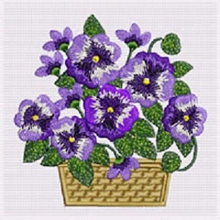 Matriz Bordado Violetas Lindas