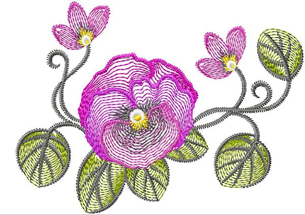 Matriz Bordado Violetas Rippled