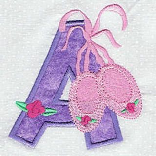 Matriz Bordado Alfabeto Aplique Ballet
