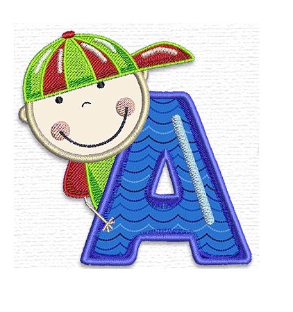 Matriz Bordado Alfabeto Aplique Boneco