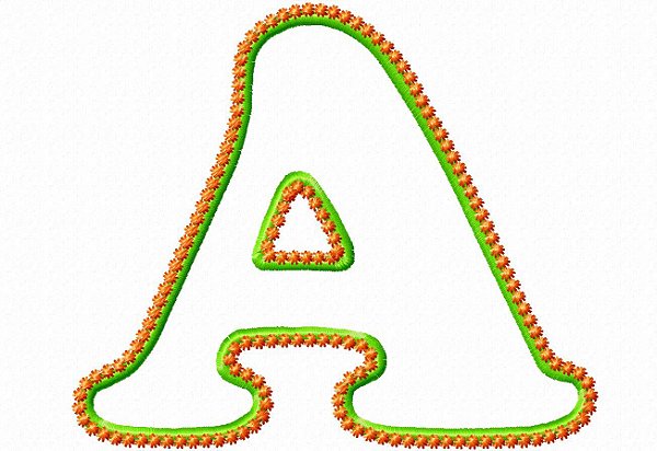 Matriz Bordado Alfabeto Aplique Estrelinhas