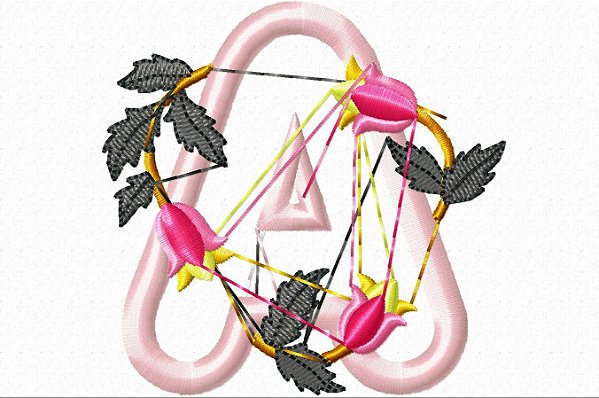 Matriz Bordado Alfabeto Aplique Florido