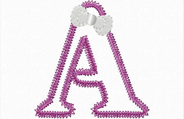 Matriz Bordado Alfabeto Aplique Lacinho Delicado