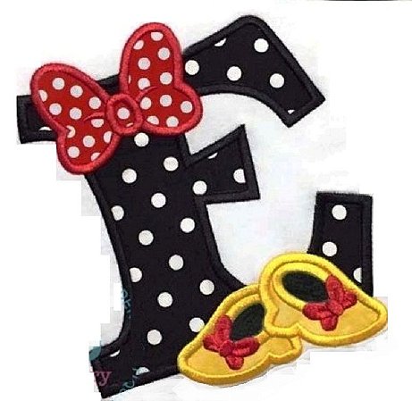 Matriz Bordado Alfabeto Aplique Laço Minnie Laço