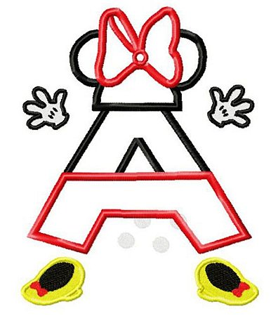 Matriz Bordado Alfabeto Aplique Minnie