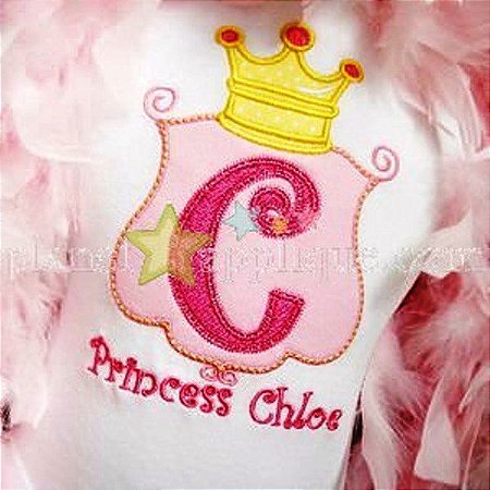 Matriz Bordado Alfabeto Aplique Princesa