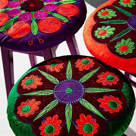 Matriz Bordado Aplique Almofada Floral