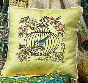 Matriz Bordado Gaiolas Lindas Para Almofada