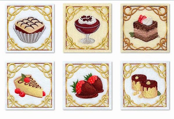 Matriz Bordado Coleção Doces Com Moldura