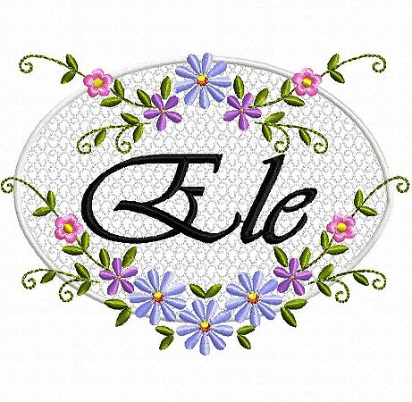 Matriz Bordado Toalha e lavabo Ele E Ela Delicado