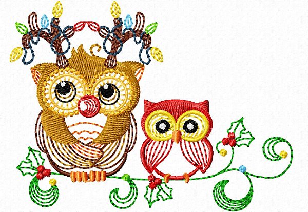 Matriz Bordado Corujinha No Natal