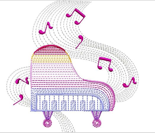 Matriz Bordado Notas Musicais Rippled