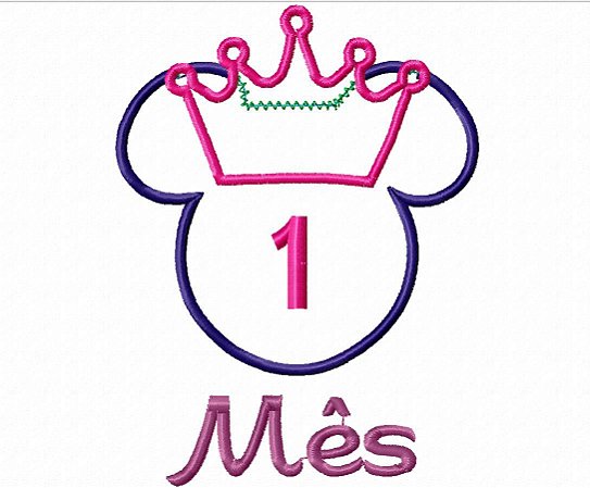 Matriz Bordado Mesversário Minnie Coroa