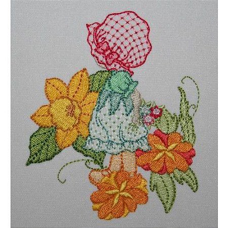Matriz Bordado Sunbonnets Flores