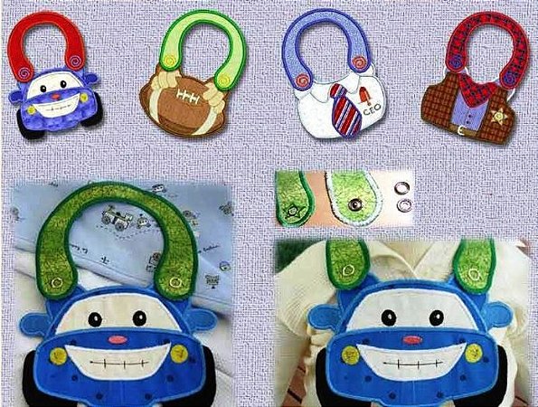 Matriz Bordado Babadores Menino Feliz