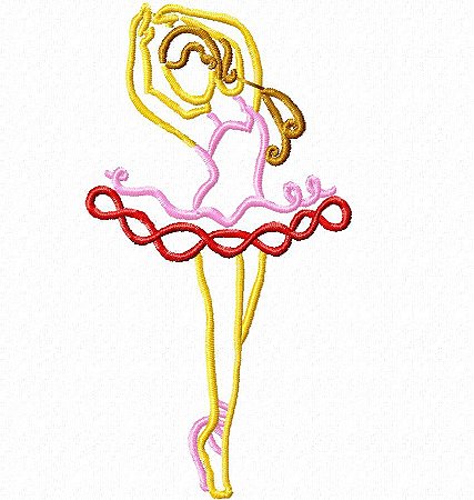 Matriz Bordado Bailarina Contorno