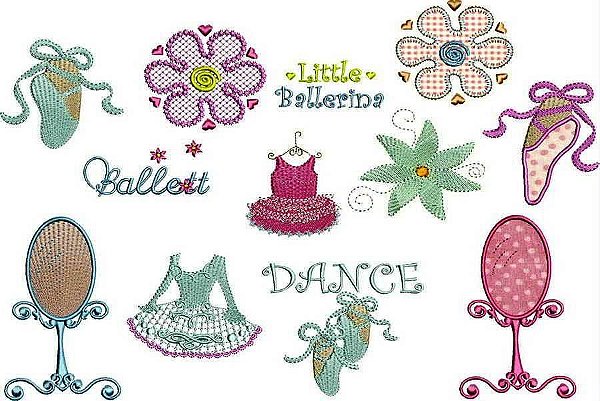 Matriz Bordado Conjunto Bailarina