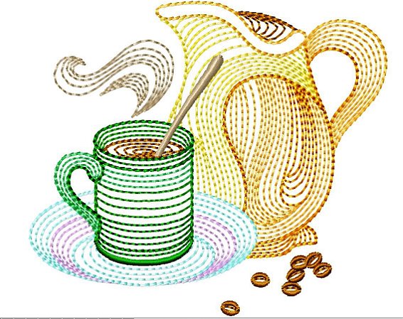 Matriz Bordado Café Da Tarde Rippled
