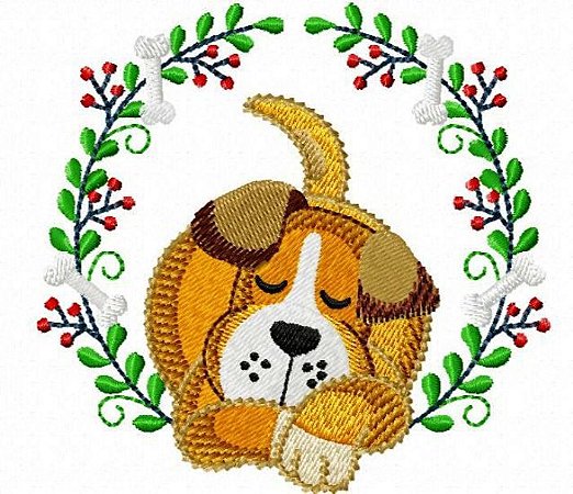 Matriz Bordado Animais Dormindo Na Moldura
