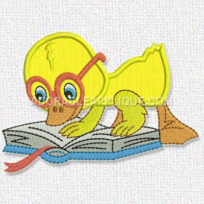 Matriz Bordado Aplique Animais Lendo