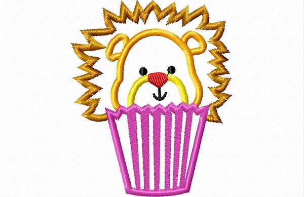 Matriz Bordado Aplique Animais Cupcake
