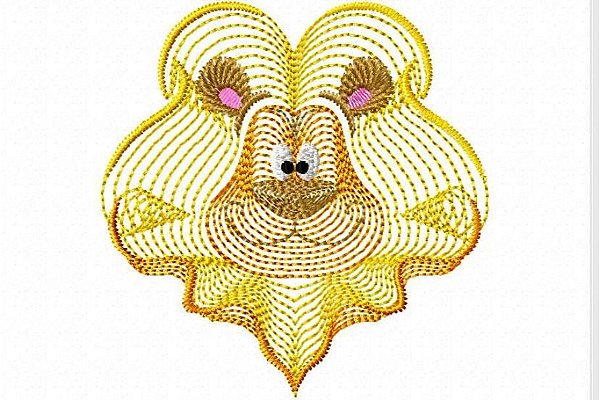 Matriz Bordado Carinha Animais Rippled