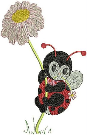 Matriz Bordado Joaninha Brincando