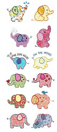 Matriz Bordado Aplique Lindo Elefante