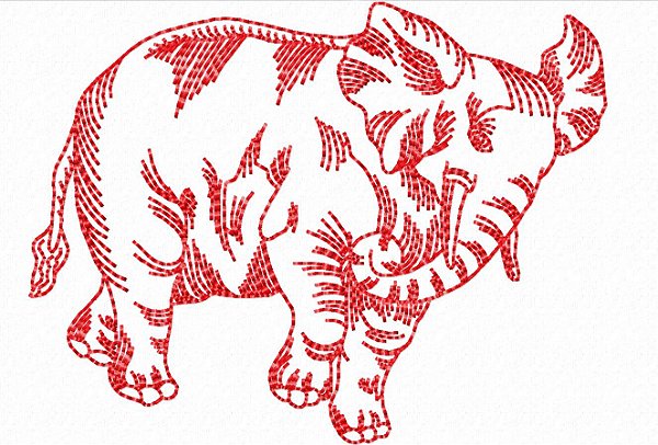 Matriz Bordado Elefante Contorno