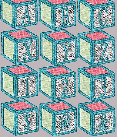 Matriz Bordado Alfabeto Baby Block