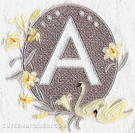 Matriz Bordado Alfabeto Cisne