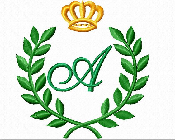 Matriz Bordado Alfabeto Coroa Com Ramos